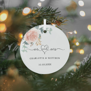 Rose Goldblumengrün mehr Herz Hochzeit Ornament Aus Glas