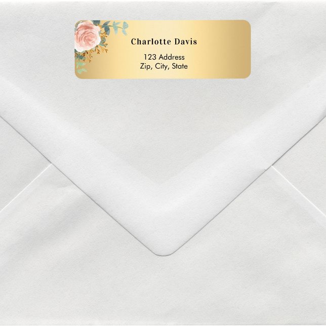 Rose Goldblütengrün Rücksendeadresse (Von Creator hochgeladen)