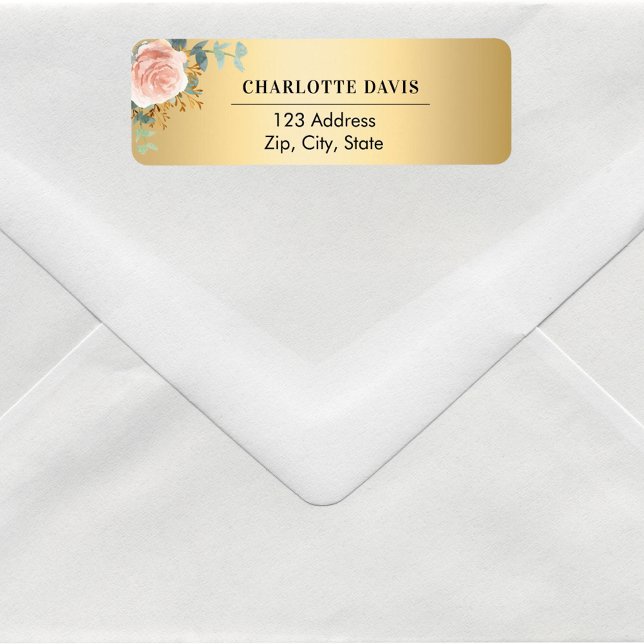 Rose Goldblütengrün Rücksendeadresse (Von Creator hochgeladen)