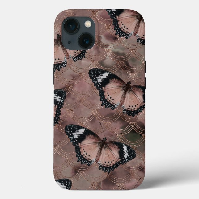 Rose Golden Butterfly Dance 1 Case-Mate iPhone Hülle (Rückseite)
