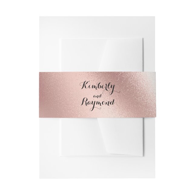 Rose Golden Foil Glitzer Einladungsbanderole (Vorderseite Beispiel)