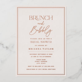 Rose Golden Foil Minimalistisch Elegantes Brautpar Folieneinladung