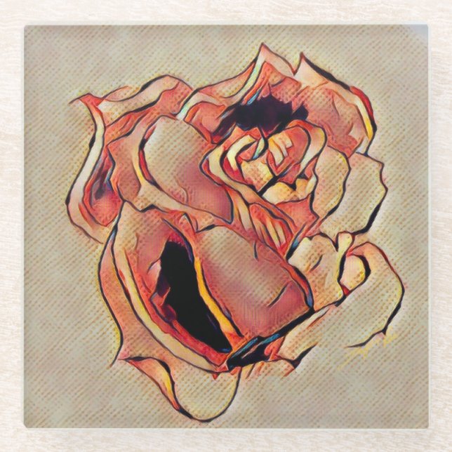 Rose Golden Glass Untersetzer (Vorderseite)