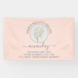 Rose Golden Logo Friseur Schönheitssalon Studio Banner