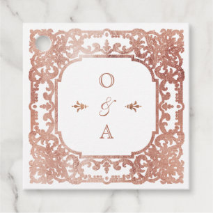 Rose Golden Romantik verzierte Hochzeit Geschenkanhänger