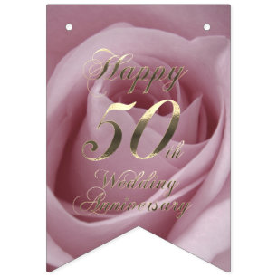 Rose Golden Wedding Party 50 Jahre alt Wimpelkette