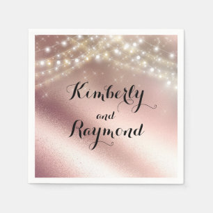 Rose Goldene Fohlen und Lichter Dream Romantisch Serviette