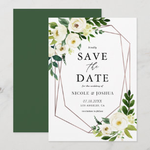 Rose Goldene Foil Geometrie Save The Date