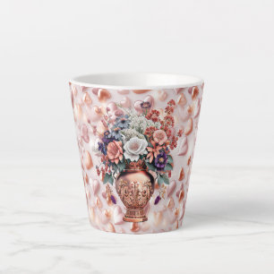 Rose Goldene Herzen und Blume Kleine Latte Tasse