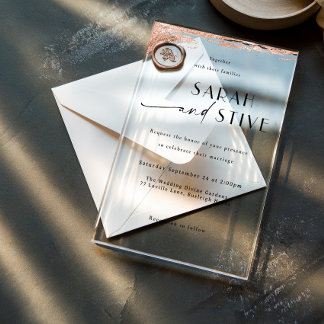 Rose Goldene Hochzeit Acryleinladungen