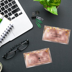 Rose goldene Stars eleganter Schönheitssalon Visitenkarte