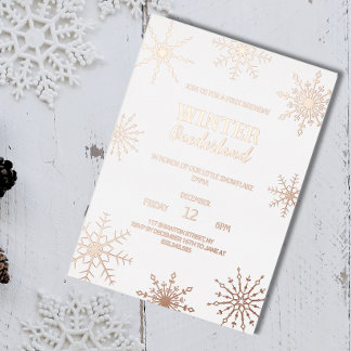 Rose Goldene Winterlandschaft Einladung