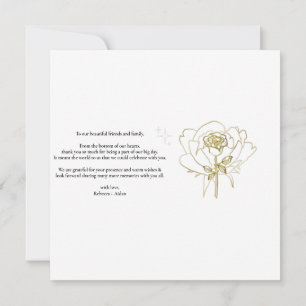 Rose, goldener Rahmen, Hochzeitskarte, danke Postc Karte