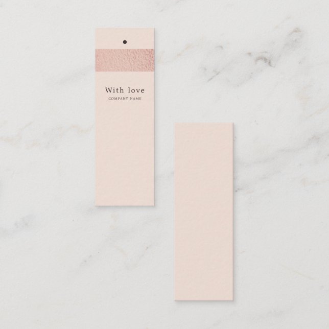 Rose - goldener Streifen auf rot-rosa Geschenketik Mini Visitenkarte (Vorne/Hinten)