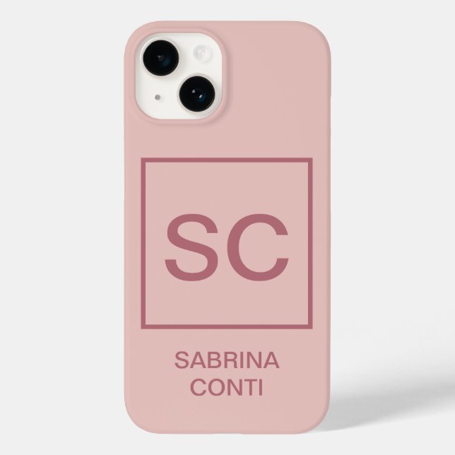 Rose Goldfarbe beruflich einfache Monogrammbezeich Case-Mate iPhone Hülle (Rückseite)