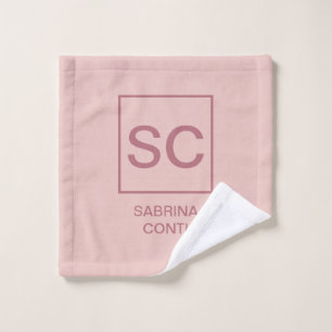 Rose Goldfarbe beruflich einfache Monogrammbezeich Waschlappen