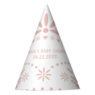 Rose, goldfarben, pink, weiß Papadeiche, Babydusch Partyhütchen