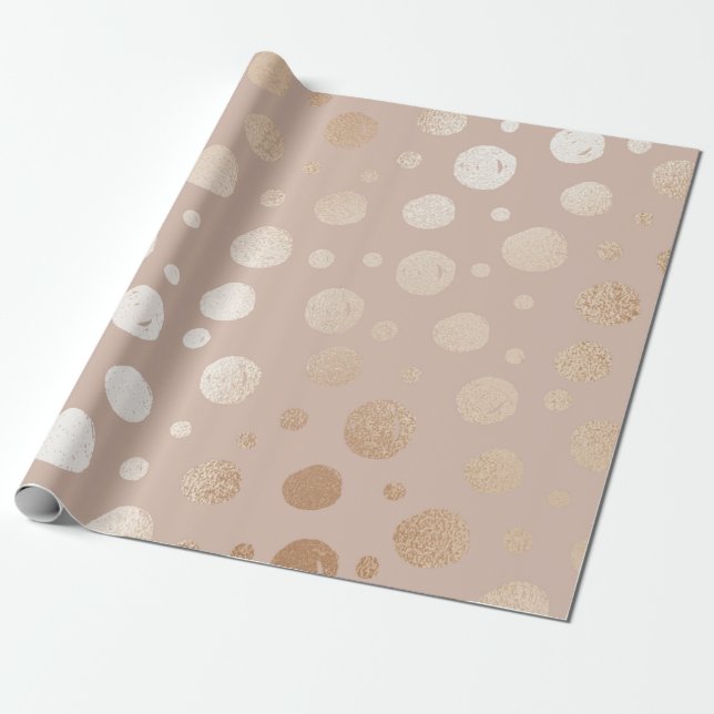 Rose, goldfarben und beige geschenkpapier (Ungerollt)