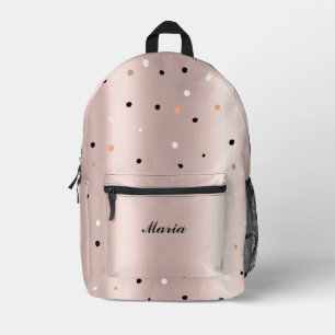 Rose goldfarbene Punkte niedlicher Name Bedruckter Rucksack