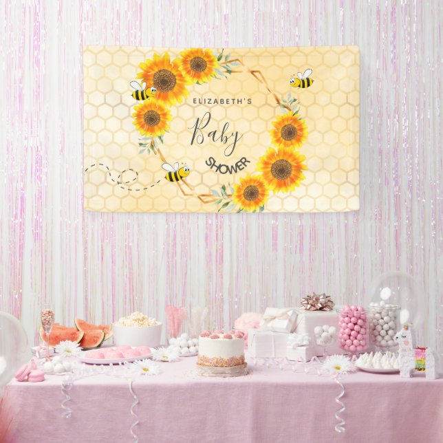Rose goldfarbene Sonnenblumen Mama zum Baby Dusche Banner (Party)