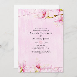 Rose, goldfarbene und rosa geometrische Paare Dusc Einladung