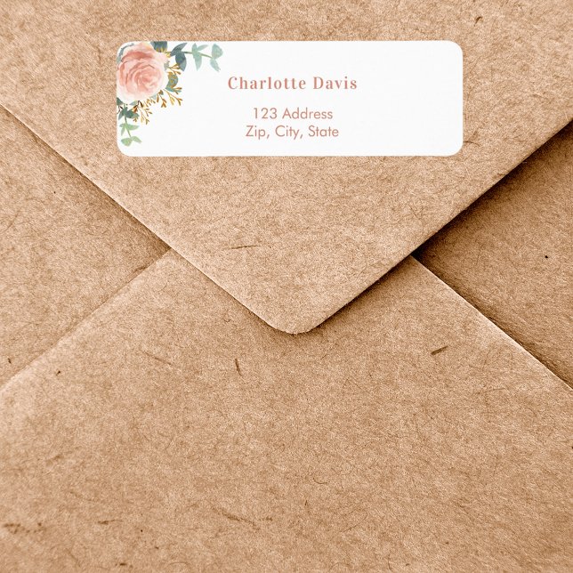 Rose Goldflorale Eukalyptus-Rücksendeadresse (Von Creator hochgeladen)