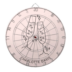 Rose Goldflötengläser-Beifall Name Party Dartscheibe