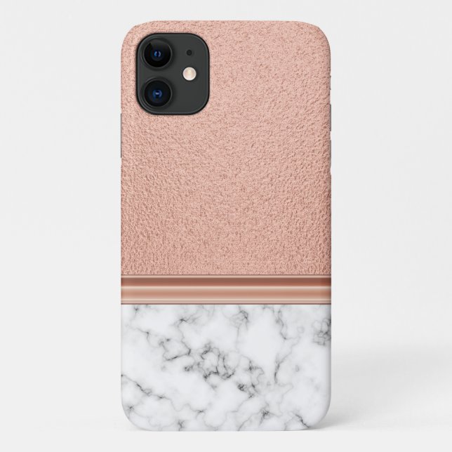Rose Goldfolie auf Marmor Case-Mate iPhone Hülle (Rückseite)