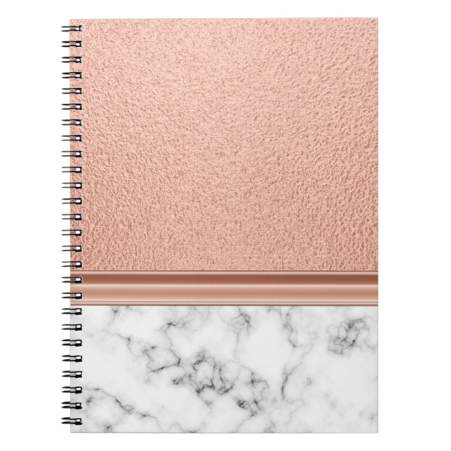 Rose Goldfolie auf Marmor Notizblock (Vorderseite)