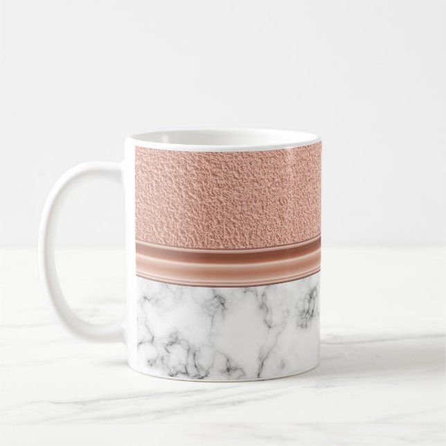 Rose Goldfolie auf Marmor Tasse (Links)