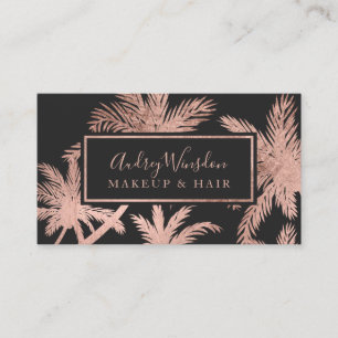 Rose Goldfolie graue Palme Makeup Hair Drehbuch Visitenkarte