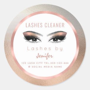 Rose Goldfolie-Make-up-Augen Strickreiniger Runder Aufkleber