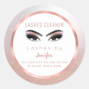Rose Goldfolie-Make-up-Augen Strickreiniger Runder Aufkleber