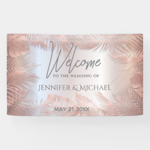 Rose Goldfolie Metallische tropische Blätter roman Banner