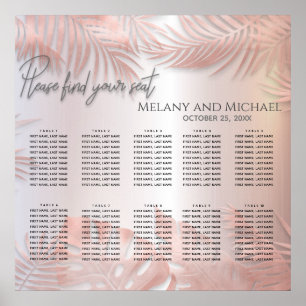 Rose Goldfolie Metallische tropische Blätter roman Poster