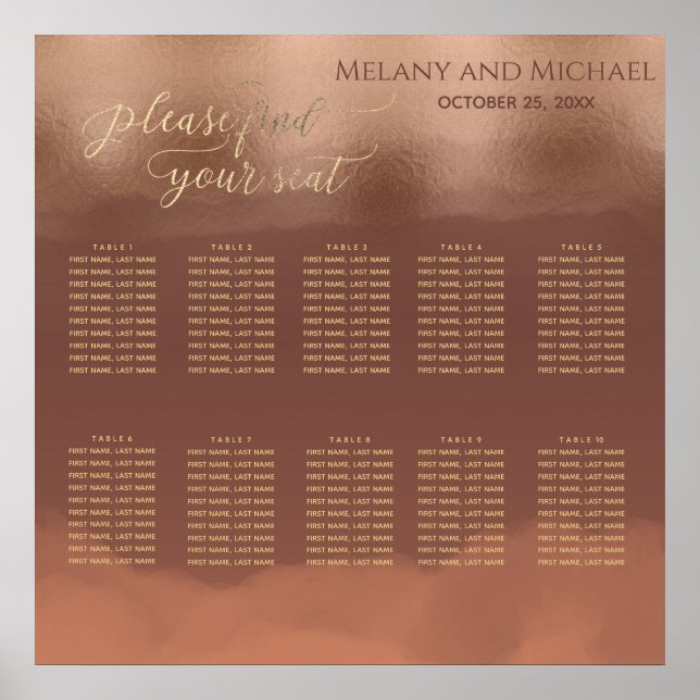 Rose Goldfolie Zimt Wasserfarbe Poster (Vorne)