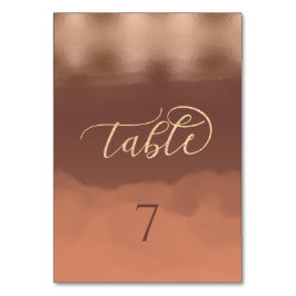 Rose Goldfolie Zimt Wasserfarbe Tischnummer