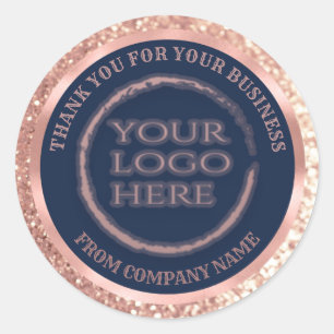 Rose Goldfolienglanz dank individuelles Logo Runder Aufkleber