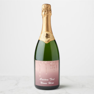 Rose Goldglanz Weinetikett Personalisierter Text