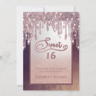 Rose Goldglatter Tropfen ombre butterfly Einladung