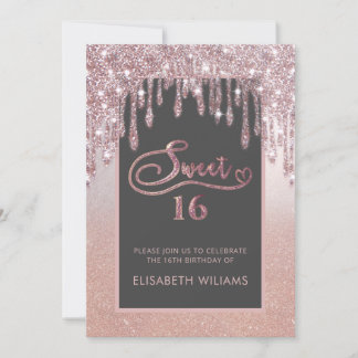 Rose Goldglatter Tropfen ombre Schmetterling invit Einladung