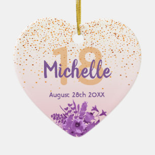 Rose Goldgold lila Blütenbezeichnung Keramik Ornament