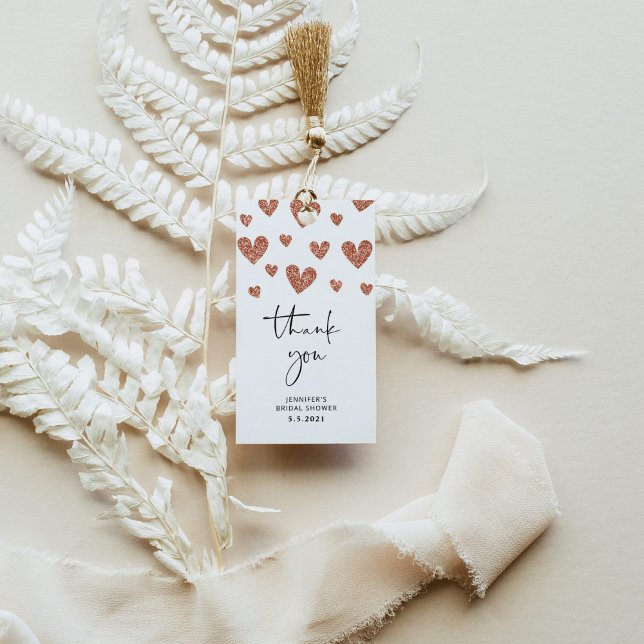 Rose Goldherzen Brautparty vielen Dank Geschenkanhänger (Von Creator hochgeladen)