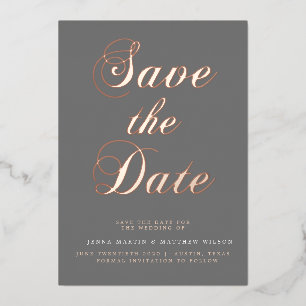Rose Goldkalligrafie Save the Date Folieneinladung