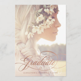 Rose-Goldkalligrafie| Zweite Foto - Ausbildungspar Einladung