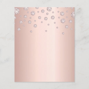 Rose Goldlack diamonds glac paper sheet