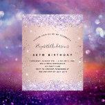 Rose-Goldlavenöl-Einladung zum Geburtstag Flyer<br><div class="desc">Bitte beachten Sie, dass diese Einladung auf Flyer Papier und sehr dünn ist. Umschläge sind nicht enthalten. Für dickere Einladungen (gleiche Gestaltung) besuchen Sie bitte unseren Shop. Eine Rose mit goldenem Farbverlauf. Mit violettem, lavendelfarbenem Konfetti dekoriert. Personalisieren und fügen Sie einen Namen und Party-Details hinzu. Der Name wird mit einem...</div>