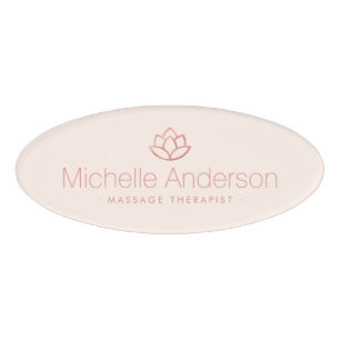 Rose Goldlotus Blume Minimalistisches Lichtrosa Namenschild