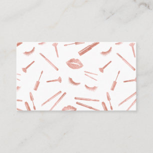 Rose Goldmakeut Künstler Lashes Lippen Lippenstift Visitenkarte