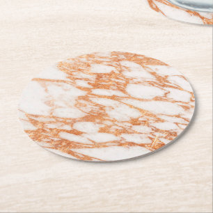 Rose Goldmarmor Runder Pappuntersetzer